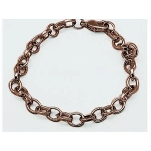 10 Qty Red Copper Pltd Chain Bracelet 8" - Picture 1 of 1